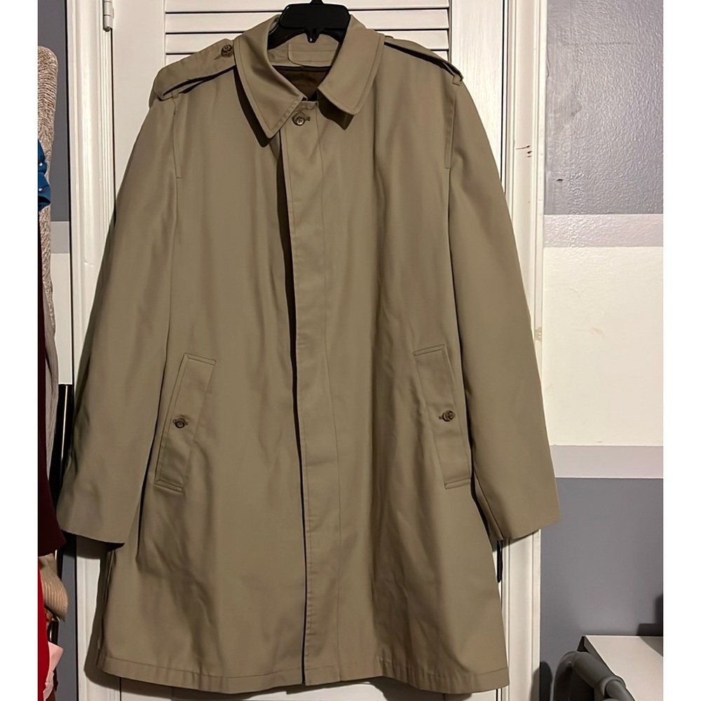 Vintage 1970s Mens London Fog Trench Coat Thinsulate Lined 46 long